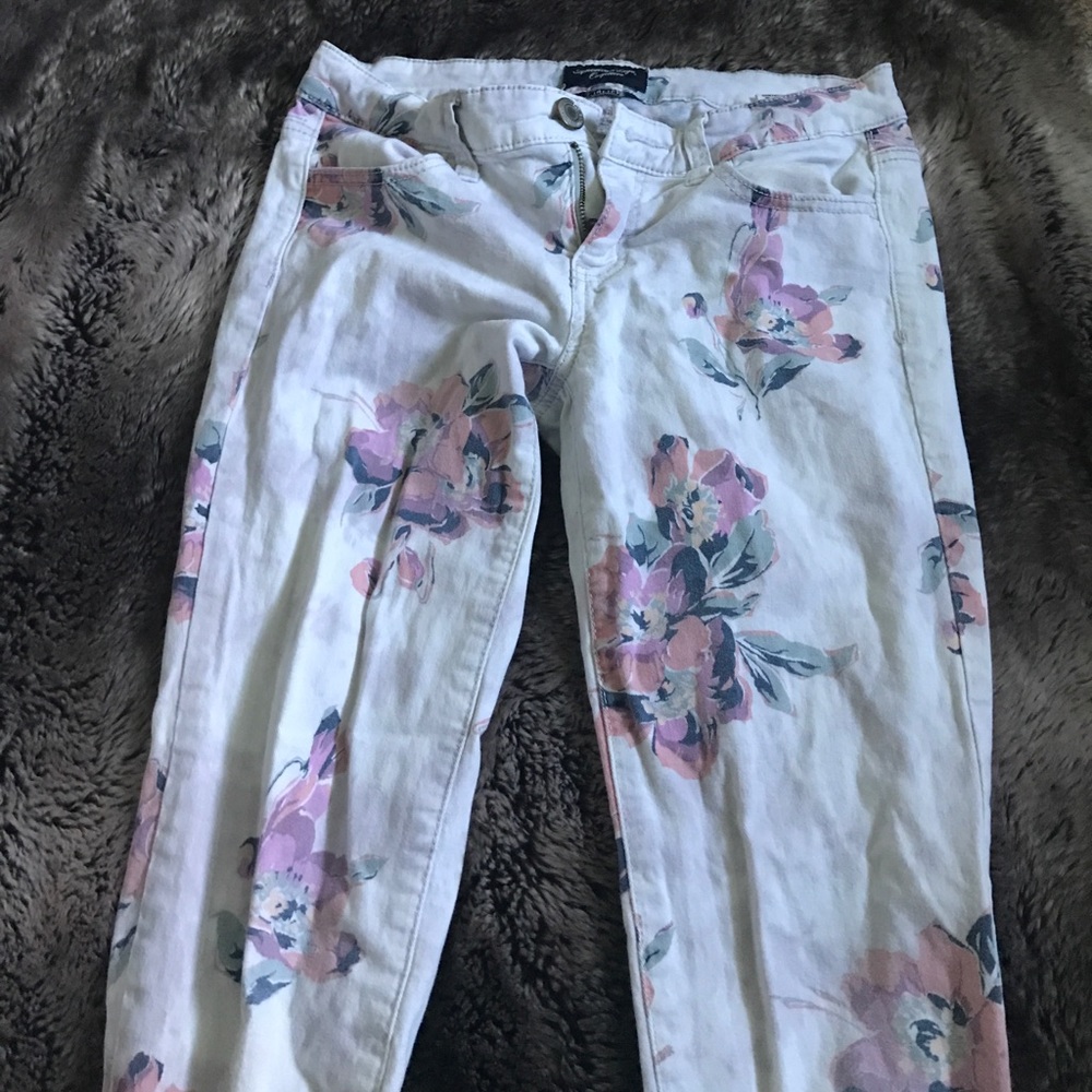 Floral jeans