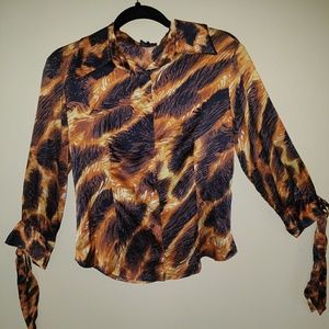 Just Cavelli silk print button shirt