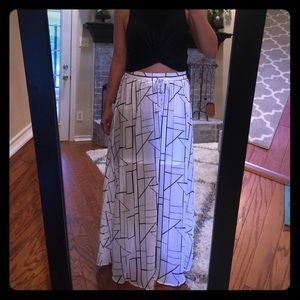 Geometric print maxi skirt