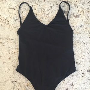 Black one piece bathing suit