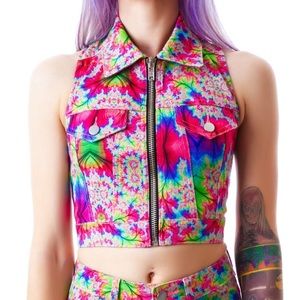 Psychedelic twill vest dollskill 24hrs