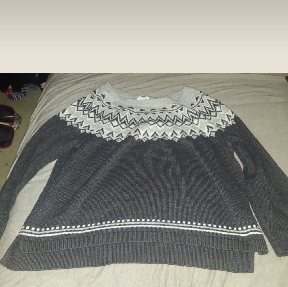 Grey & White Sweater