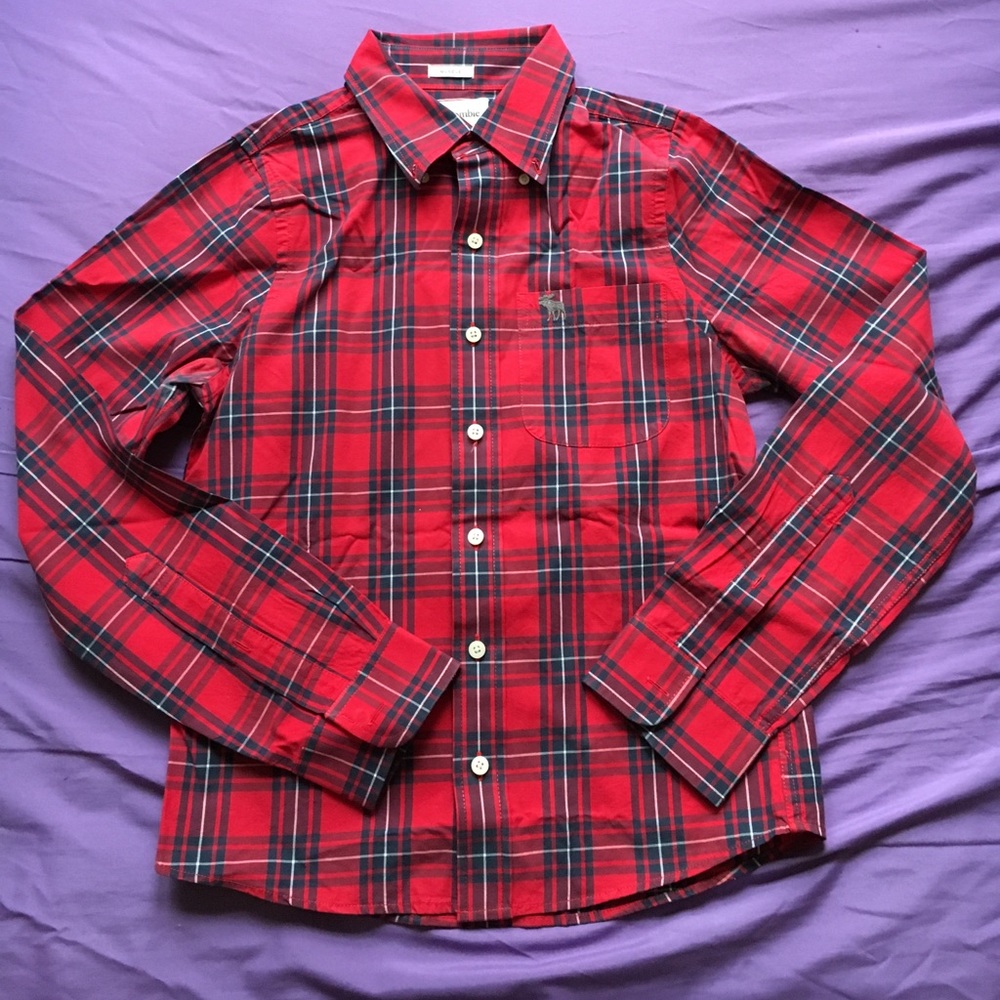 Abercrombie and Fitch Small Plaid Red Shirt