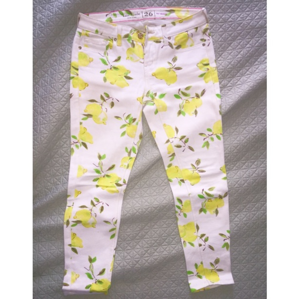 Kate spade lemon white pants/jeans