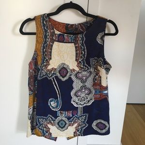 Print sleeveless shirt, Renee C., Size S