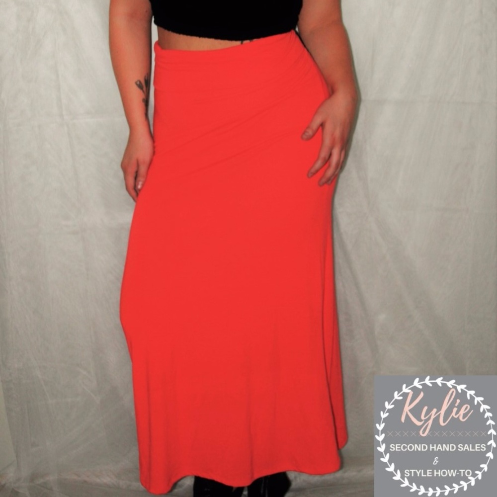 Salmon Maxi Skirt