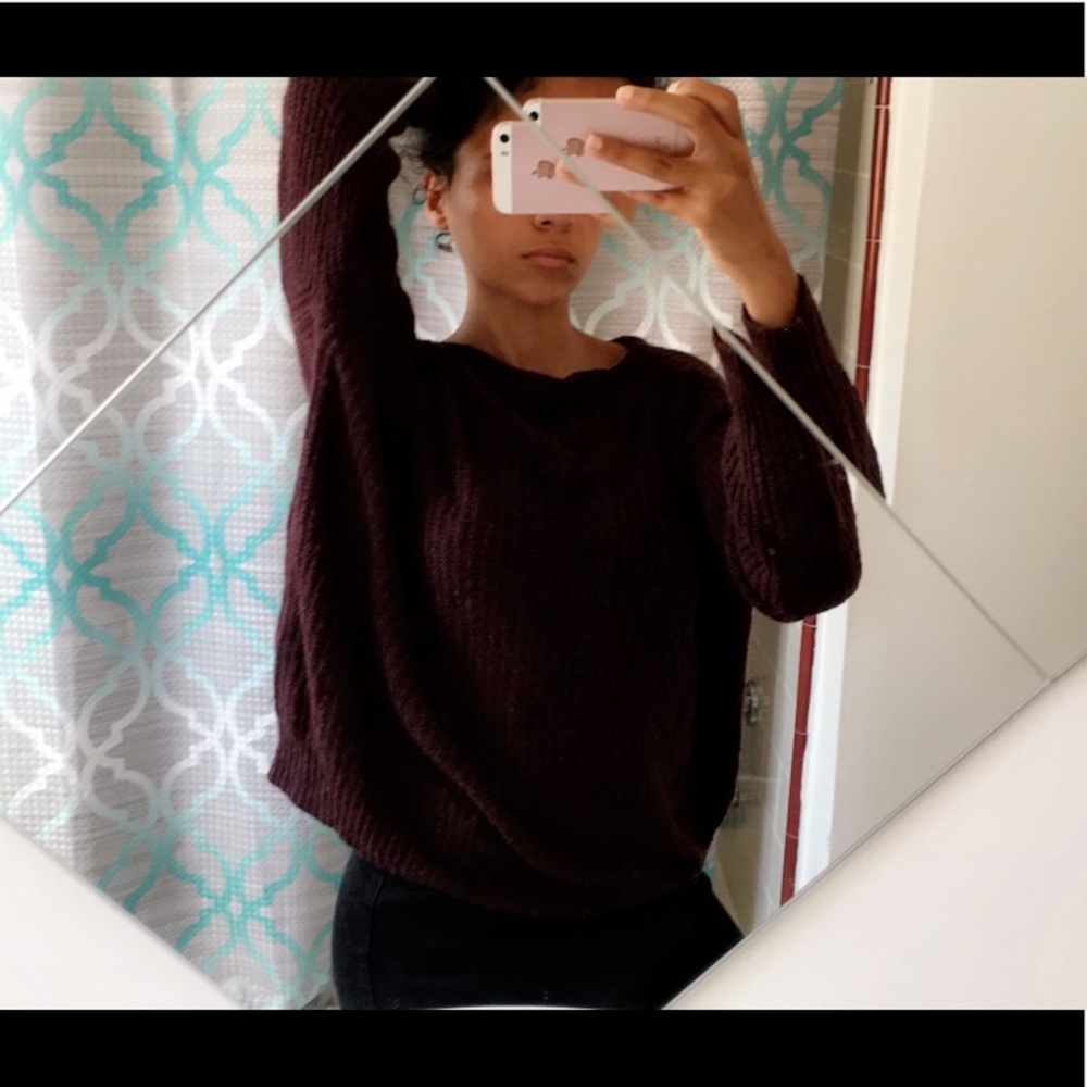 Burgundy Brandy Melville Crewneck Sweater