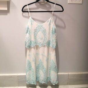 Mini dress with lace