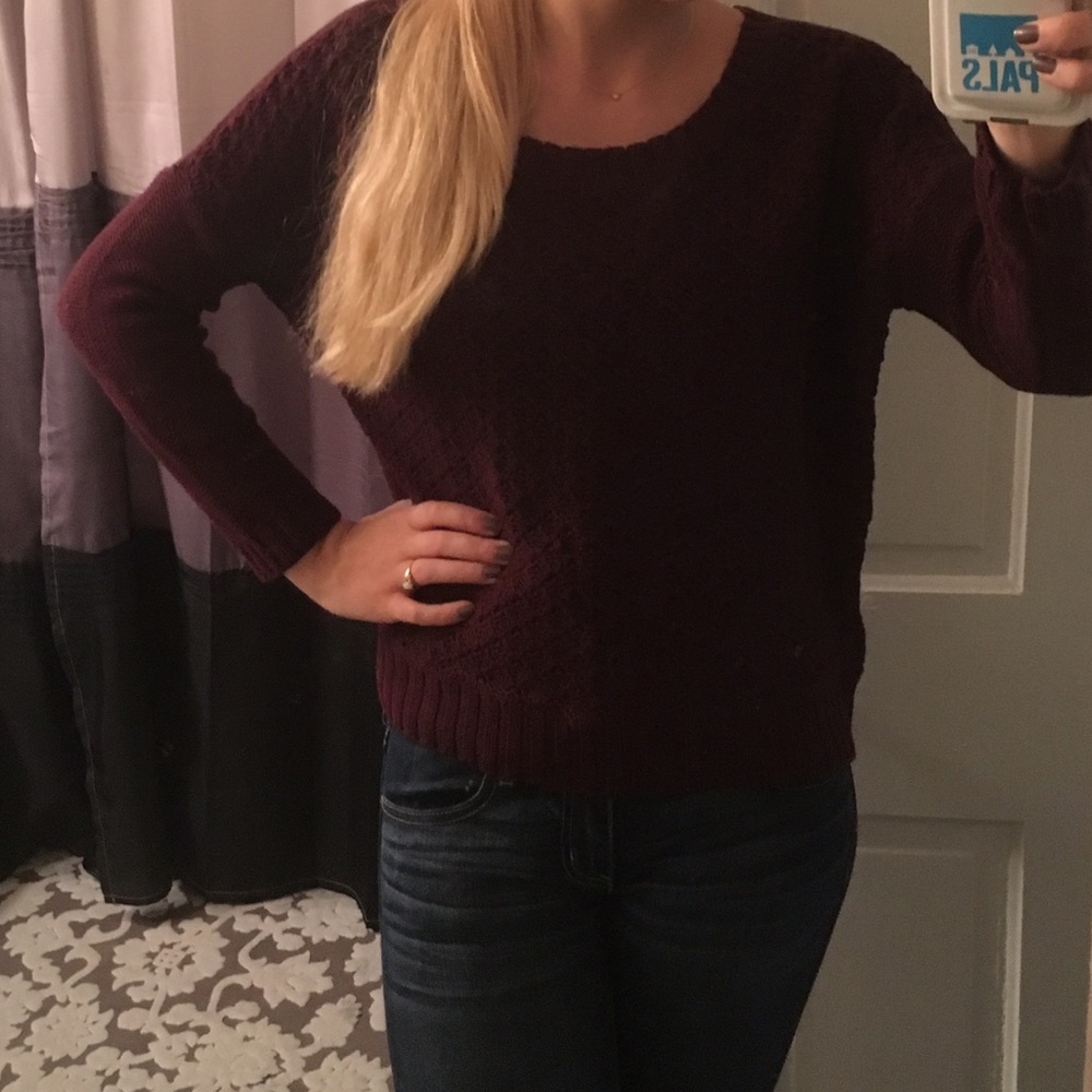 American Eagle Outfitters Dark Maroon Sweater