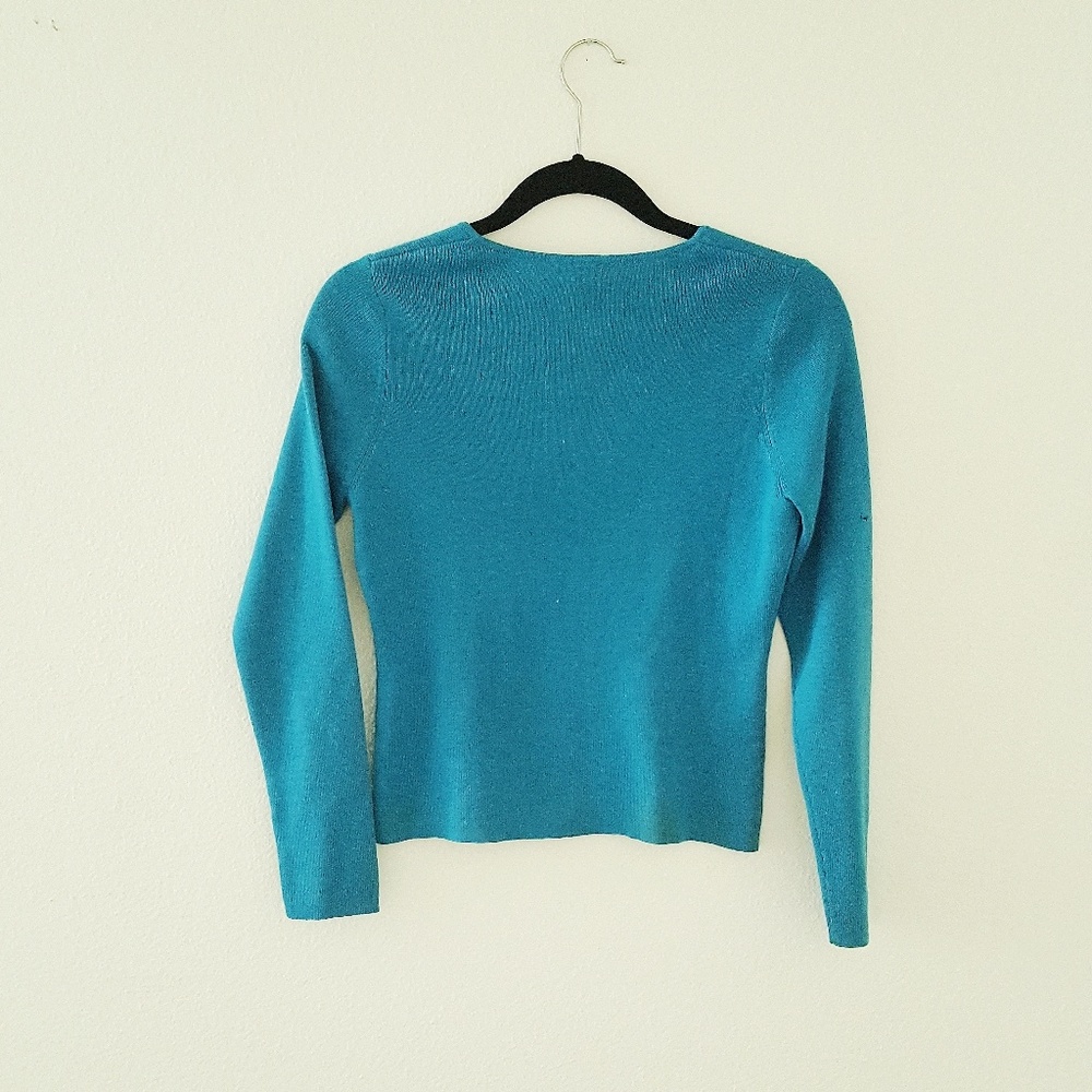 ANN TAYLOR LOFT turquoise sweater - Picture 3 of 3