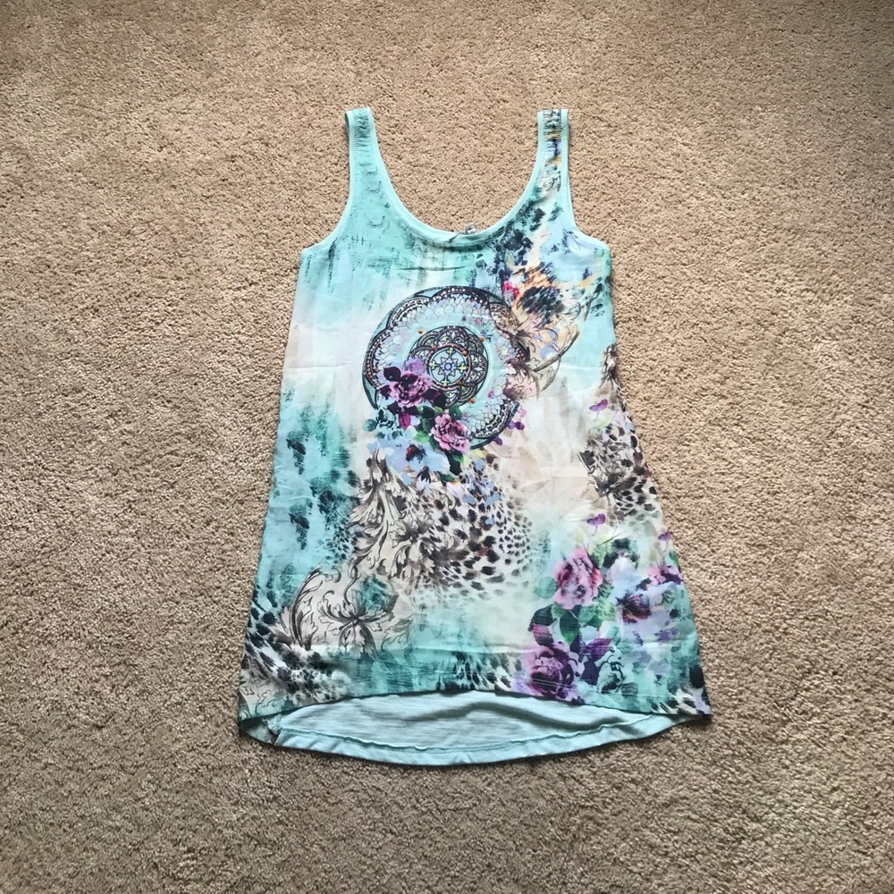 Baby blue Tank with gorgeous detailing