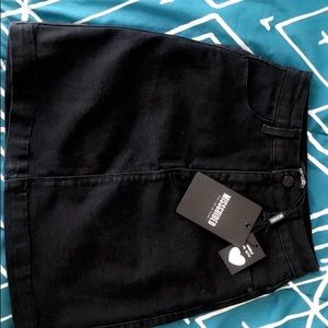 Black Denim Mini Skirt