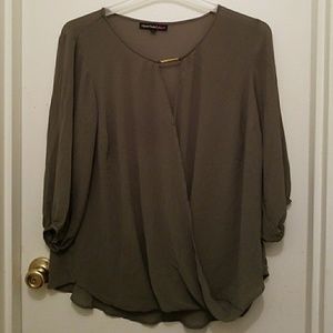 Olive green surplice top