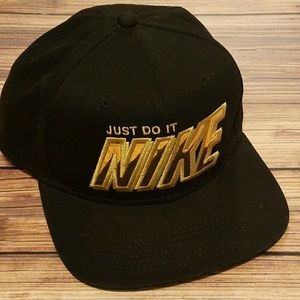 Authentic Nike Black and Chrome Gold Hat