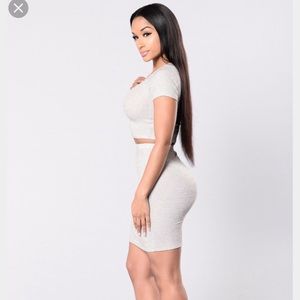 Two Piece Gray Glitter Set! From Fashion Nova