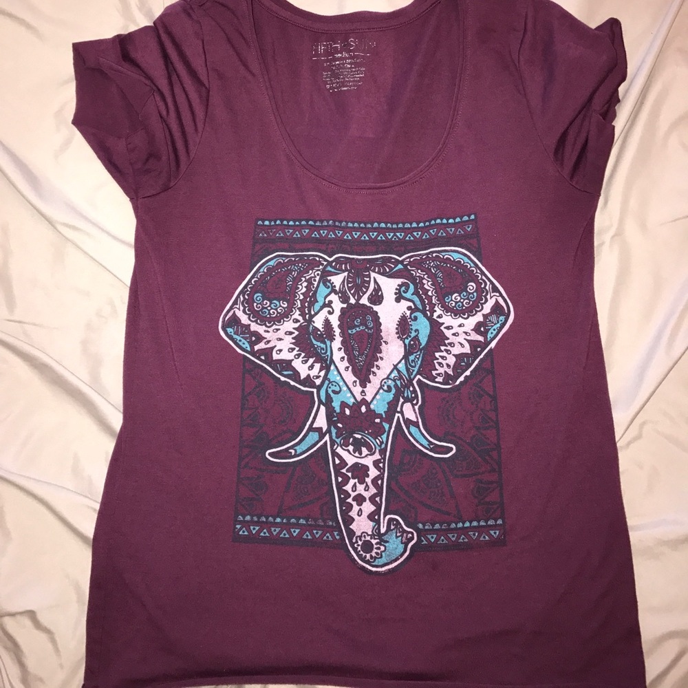 purple and blue elephant shirt