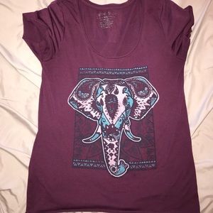 purple and blue elephant shirt
