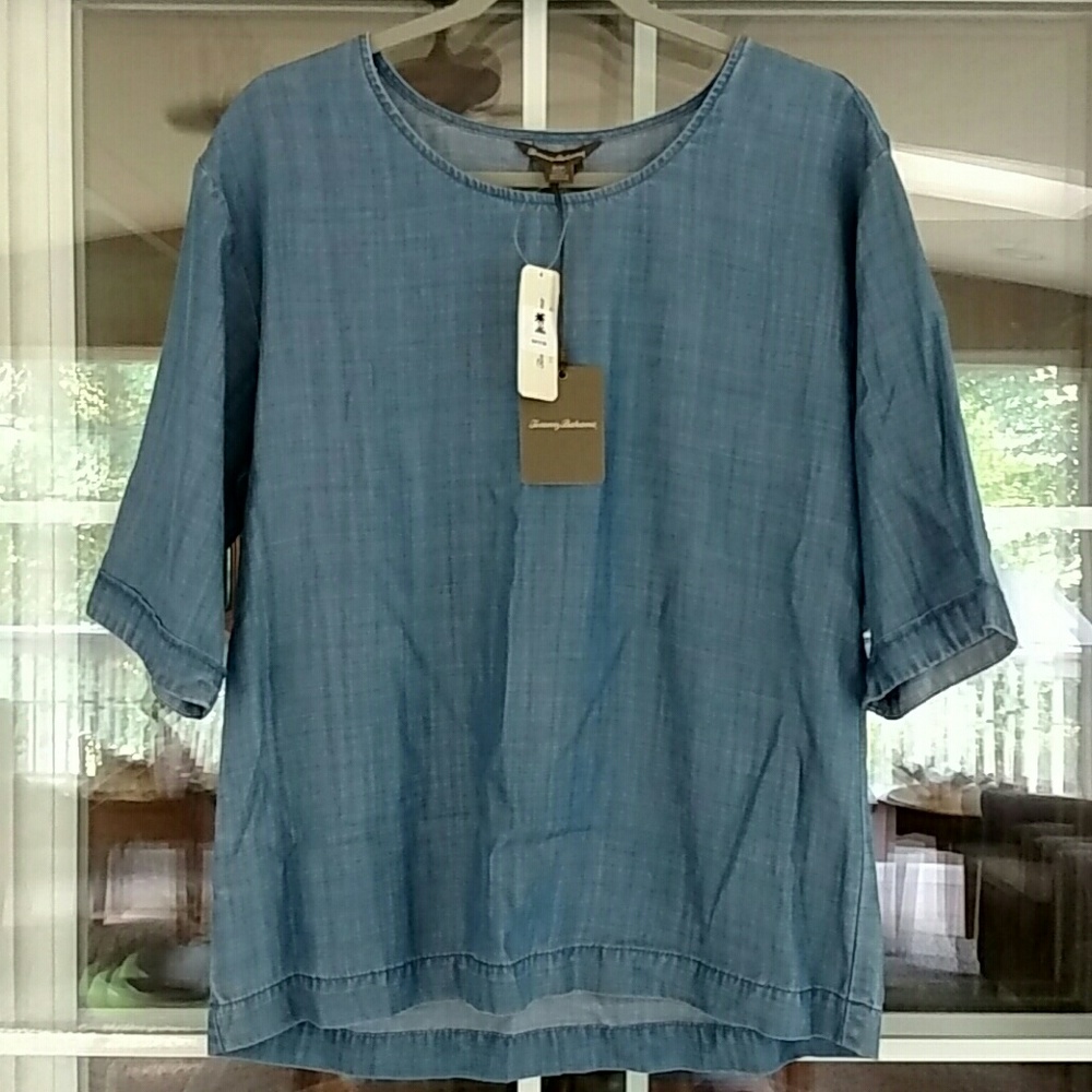 NWT Tommy Bahama Chambray Worn Wash Shirt