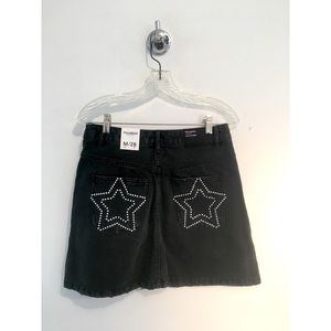 pull and bear black denim skirt