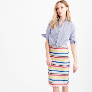 NEW J crew petite jacquard colorful striped skirt