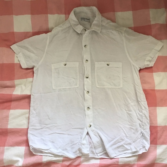 American Apparel Rayon Short Sleeve Button Up - Picture 2 of 3