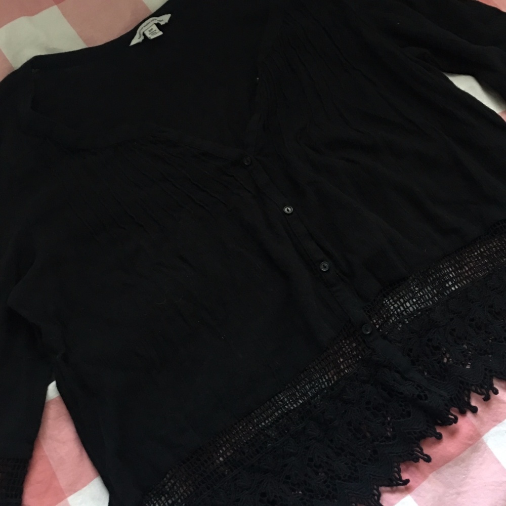 American Eagle Button Front Peasant Top