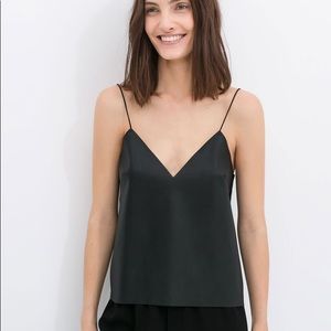 zara leather top