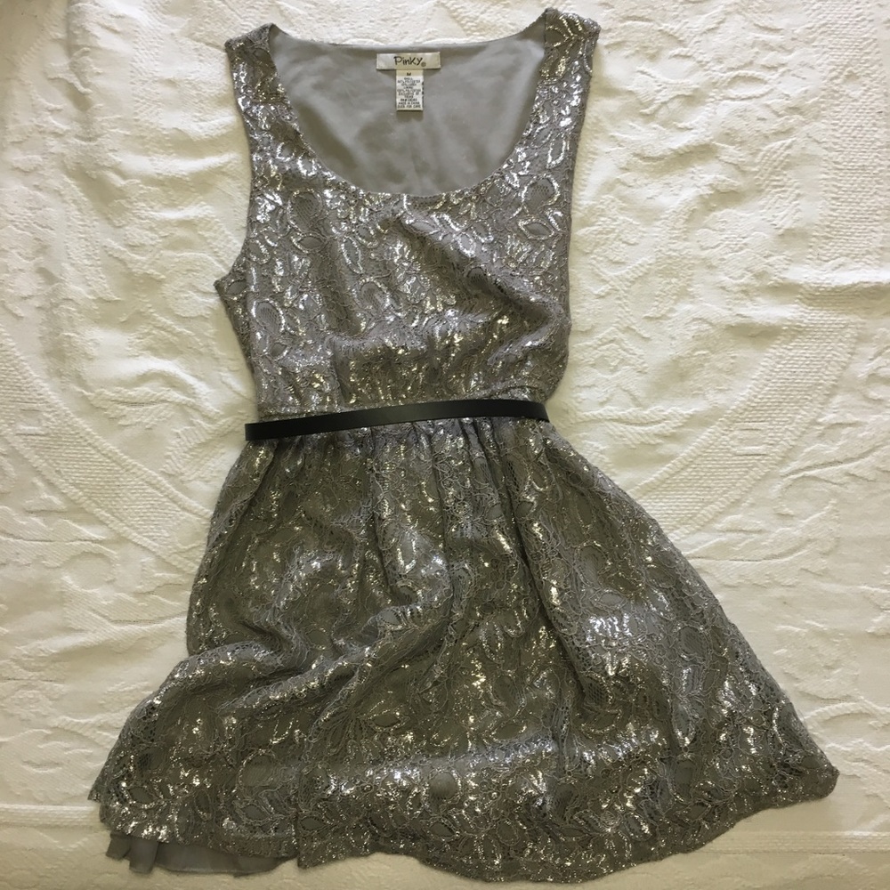 Silver Lace Dress