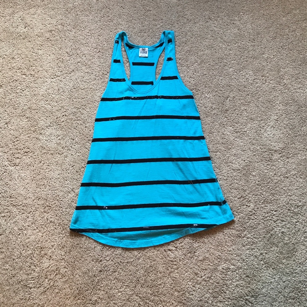 Blue Pink Striped Tank