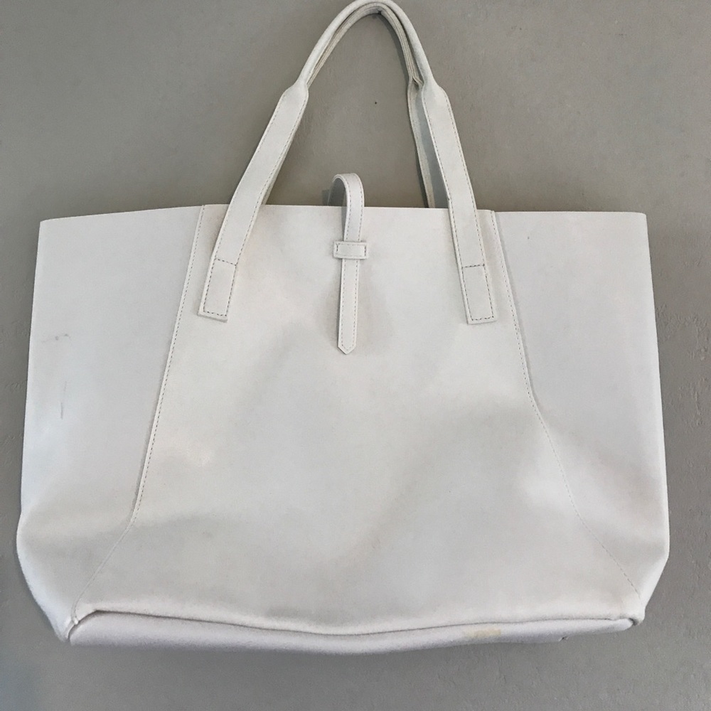 White Saks Fifth Avenue tote bag