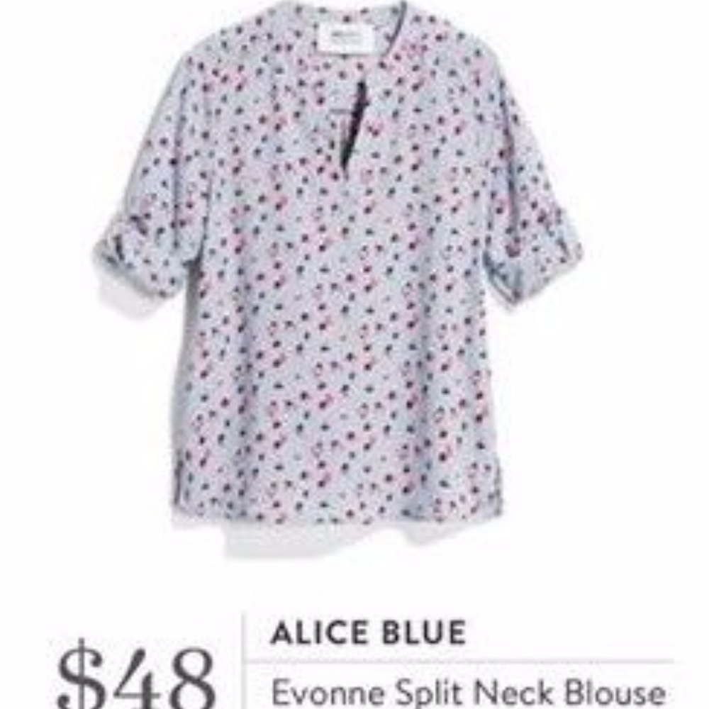 Alice Blue Evonne Split Neck Blouse