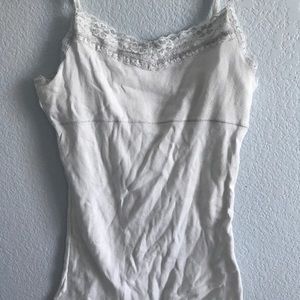 JUSTICE GIRLS LACE TRIMMED WHITE CAMISOLE TOP