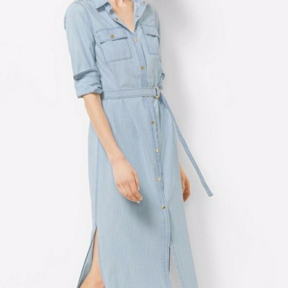 Michael Kors denim-like maxi dress size small