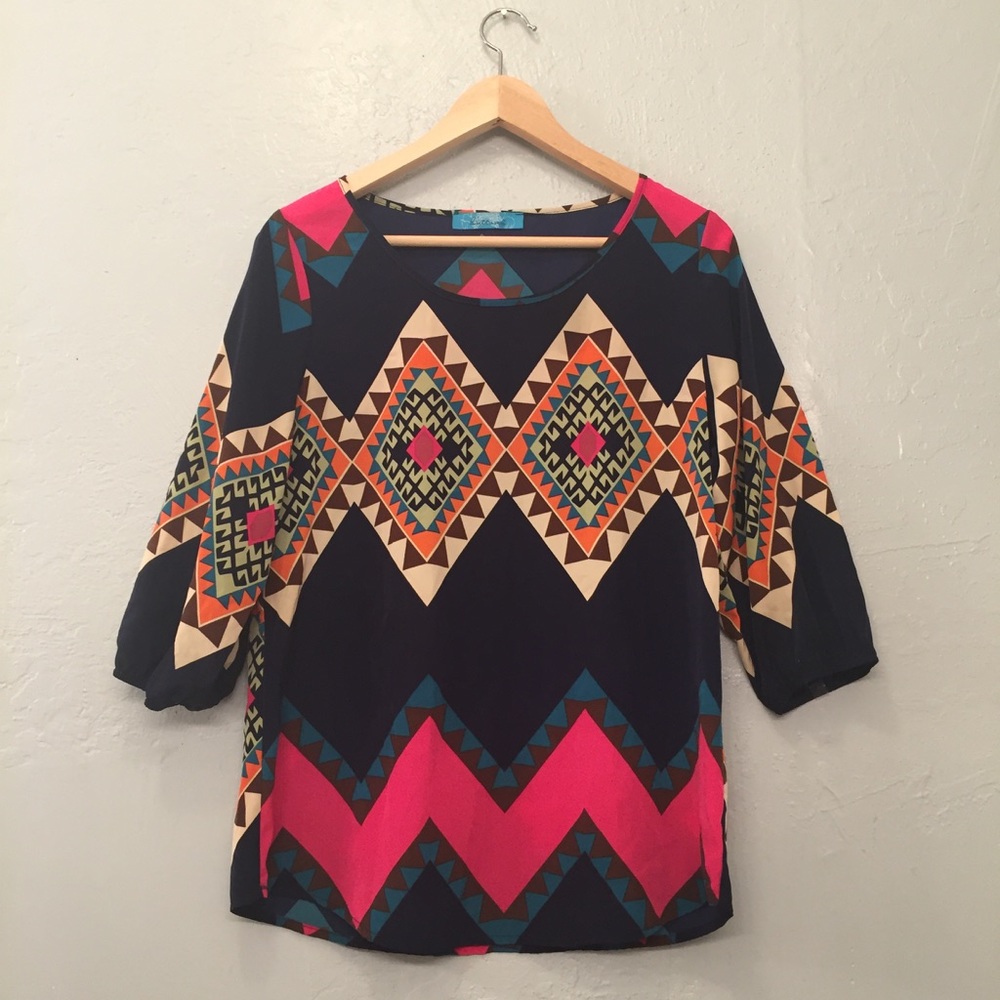MULTICOLORED PATTERNED BLOUSE 🚨 PRICE DROP