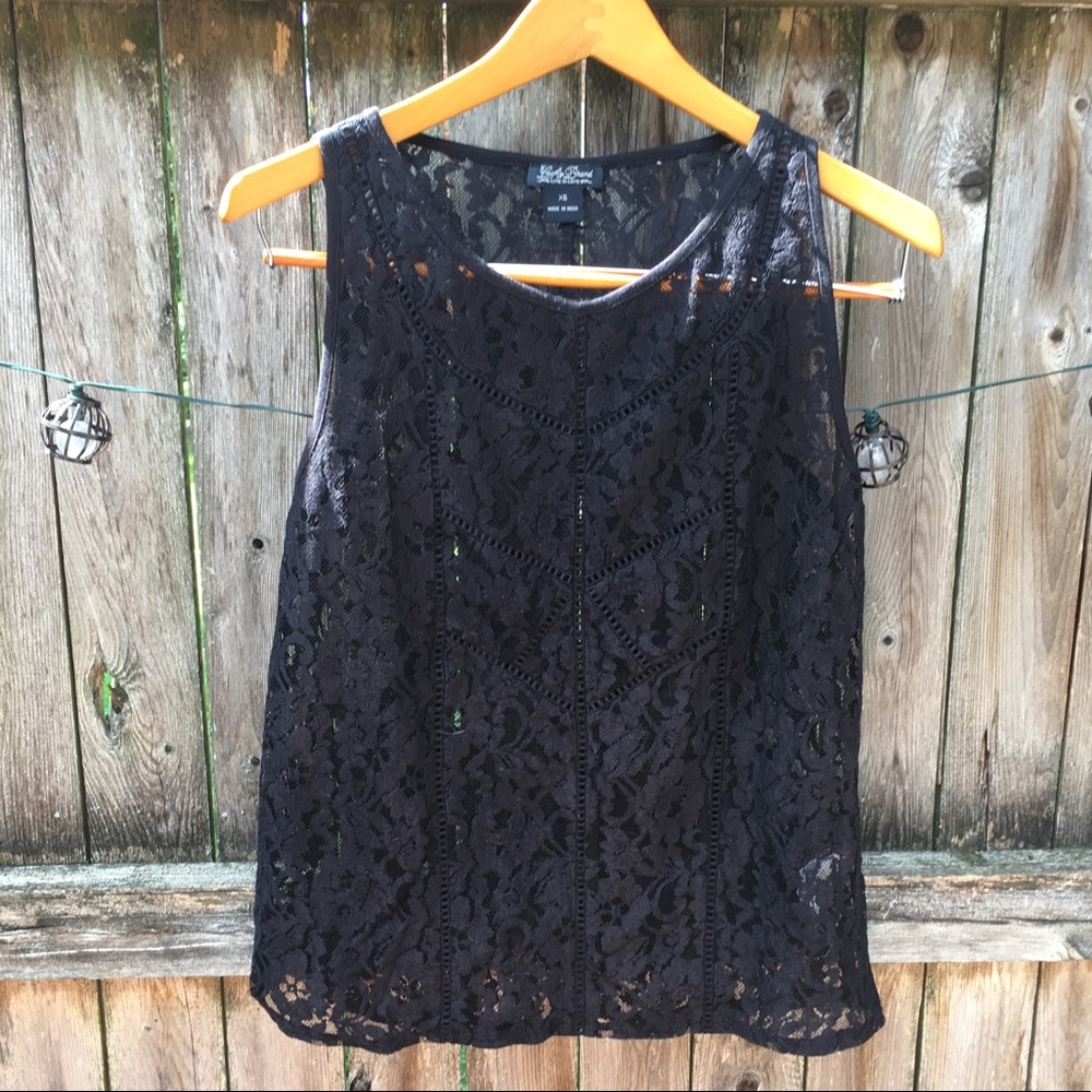 Lucky Brand 🍀 Black Lace Top