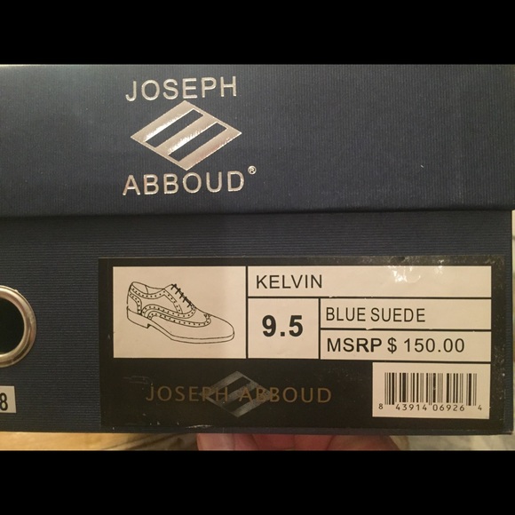 Joseph Abboud Men\'s 9.5 Blue Suede Oxford Wing Tips main image 5