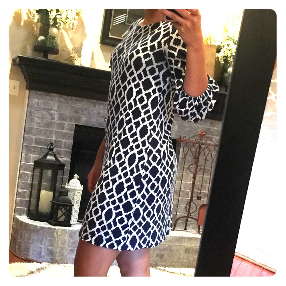 Navy printed dress