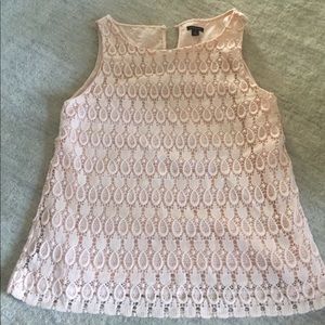 Ann Taylor Pink Pineapple Lace Blouse