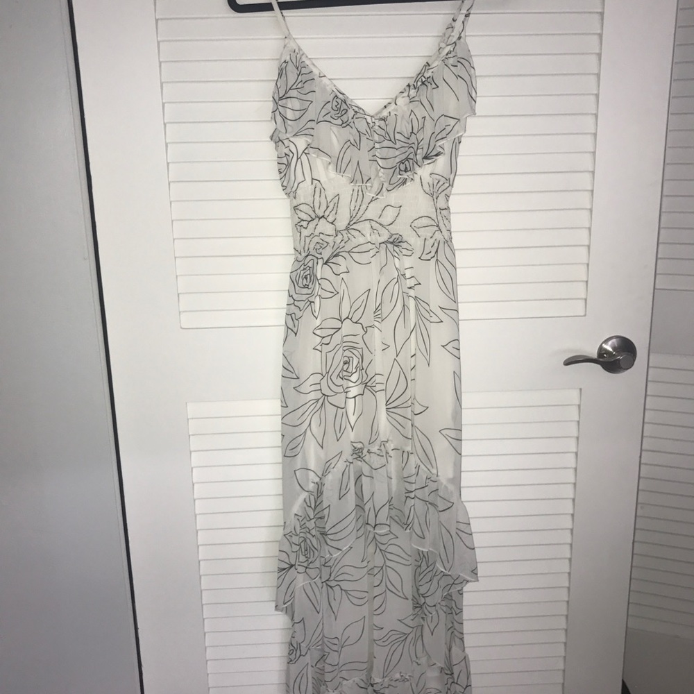 High low floral print dress