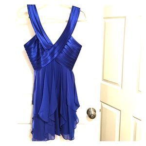 BCBGMaxAzria Shutter Pleat Dress w/ Chiffon Skirt