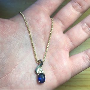 Sapphire gem necklace✨