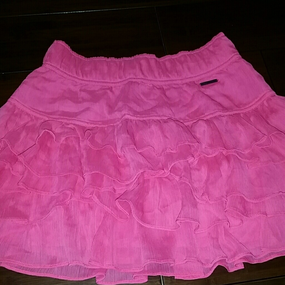 Pink ruffle skirt