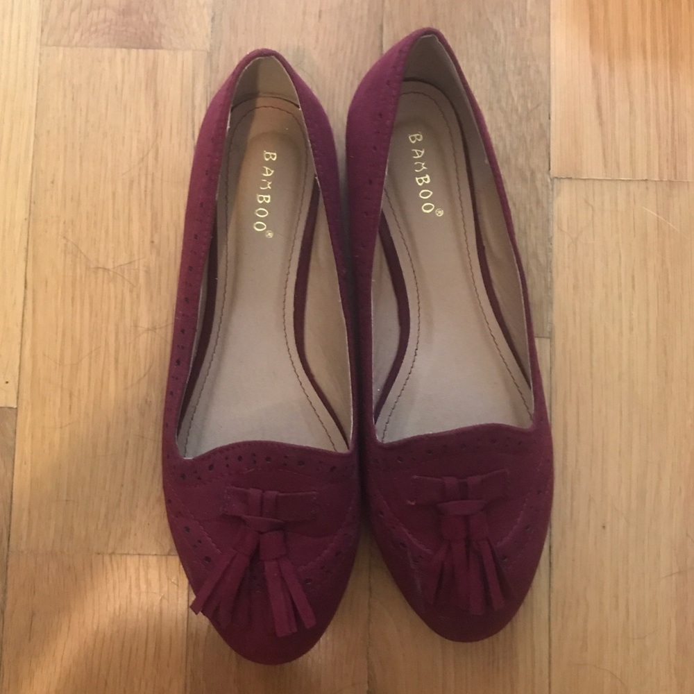 Maroon ballet flats