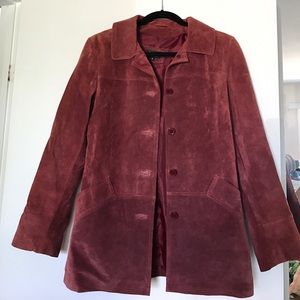Cranberry Suede For Joseph car coat size small