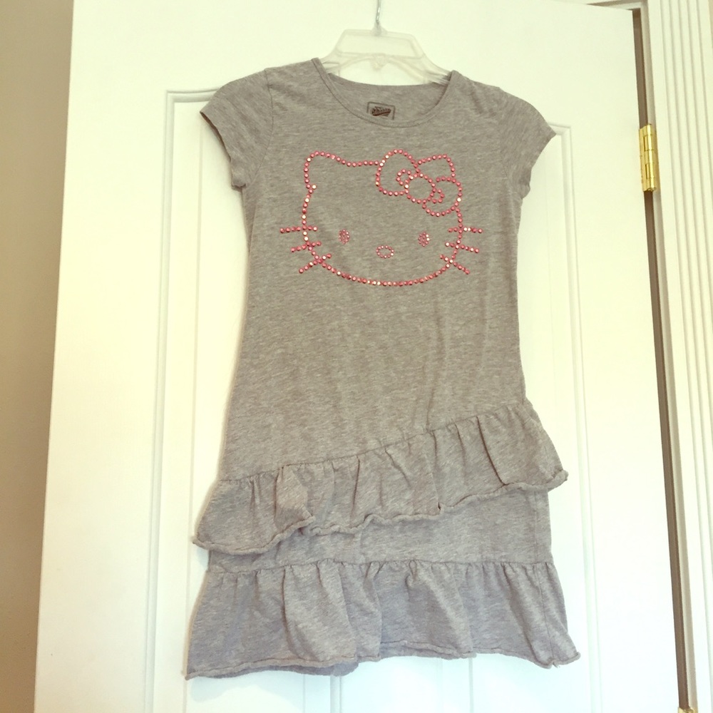 Grey w pink sparkly Hello Kitty