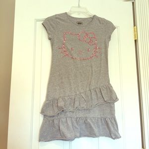 Grey w pink sparkly Hello Kitty