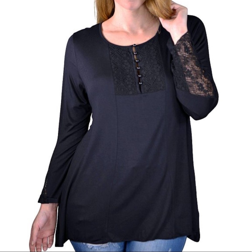 Plus Lace Up Top
