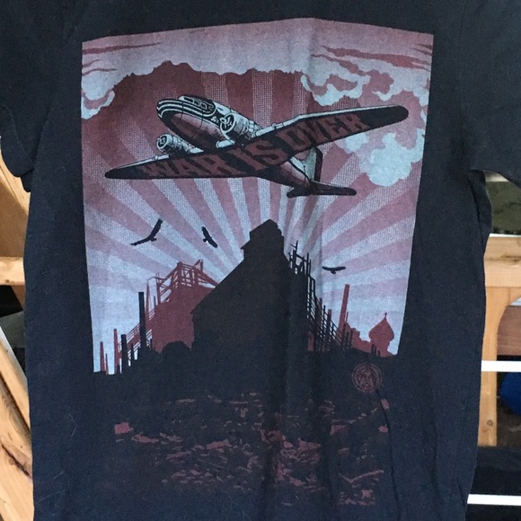 Obey War Is Over Crew Neck T- Shirt - Picture 2 of 4