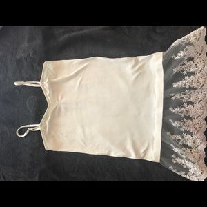 Cream and light pink tank tops with lace accent