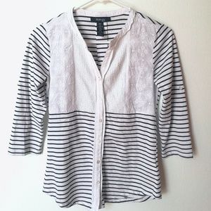 [ Style & Co ] Blue & White Striped Top